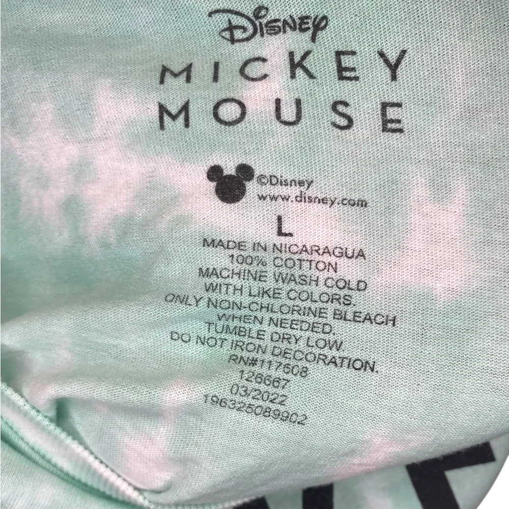 Disney Mickey Mouse Tie Dye Tee Men’s L Unisex Green Lavender Classic Vacation - Picture 4 of 4